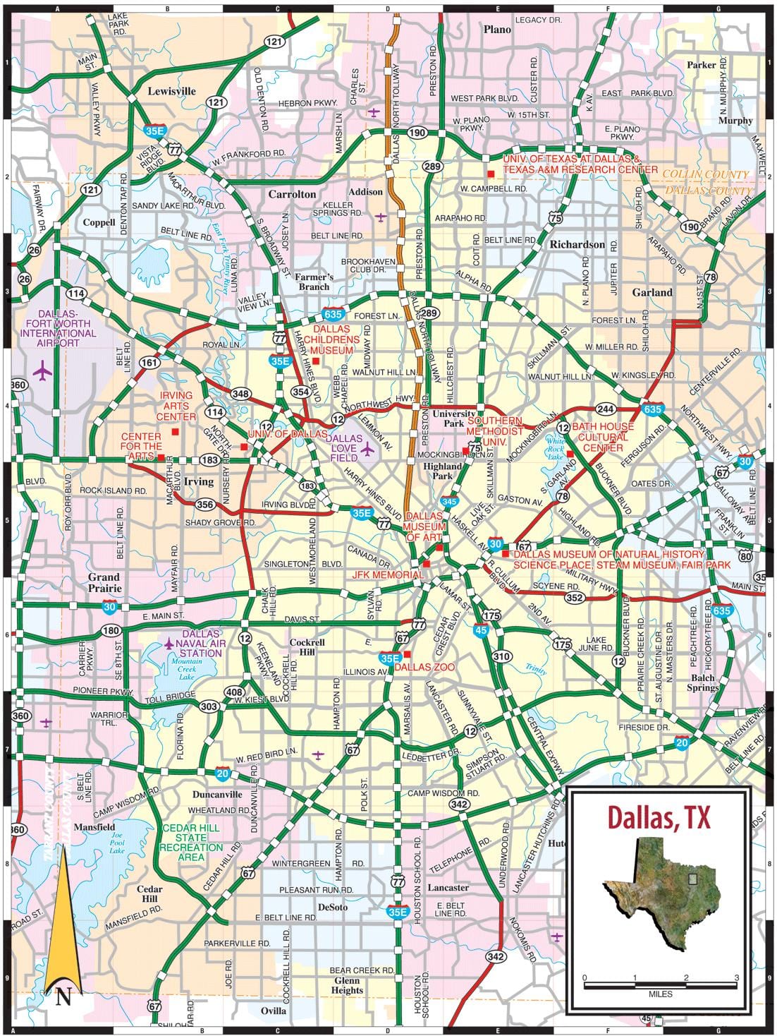 yaşadığım Dallas xəritə