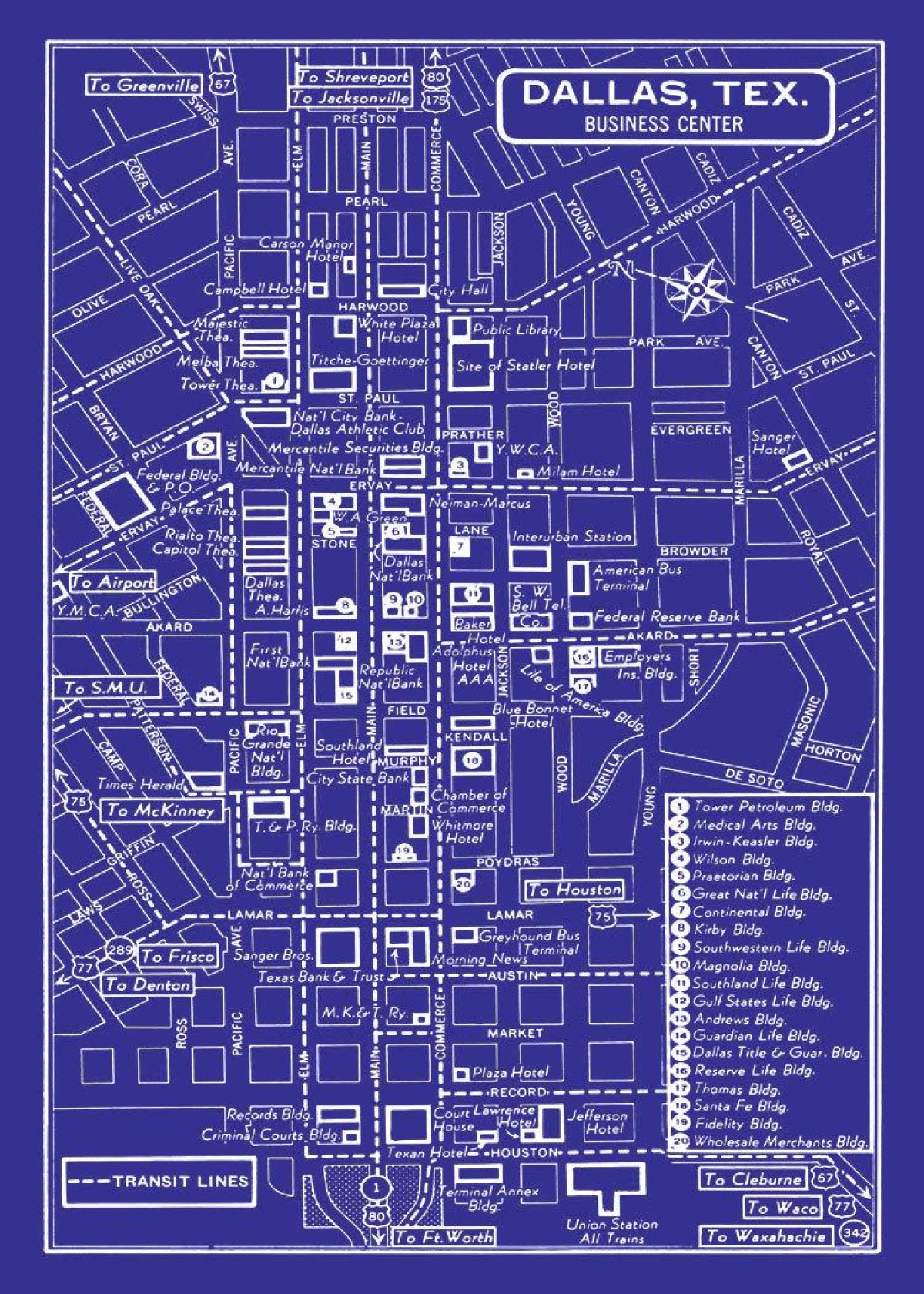 şəhərin xəritəsi Dallas