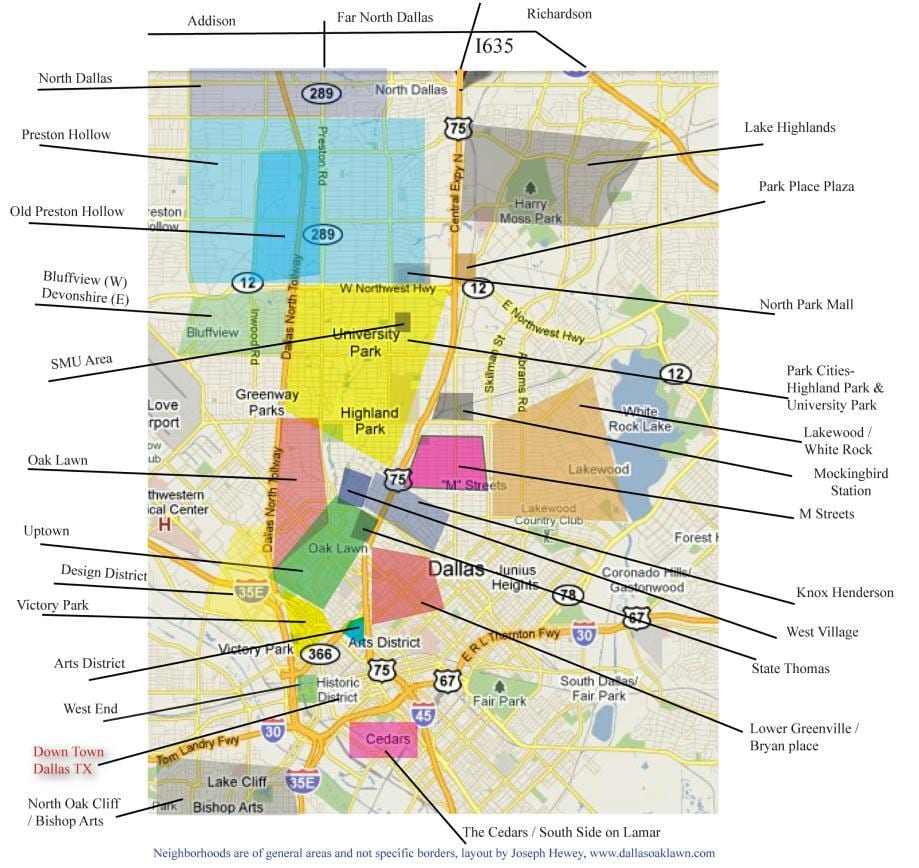 xəritə ətrafında Dallas