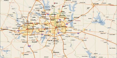 Dallas / Fort-Уэрт метроплекс xəritə