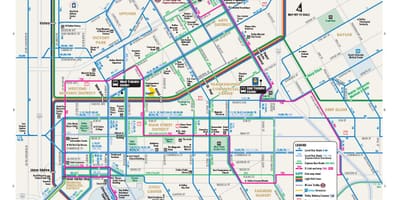 Avtobus marşrutları Dallas xəritə